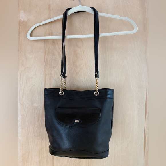 Vintage Bally Black Leather & Chain Shoulder Bag - Picture 5 of 15